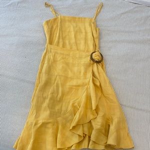 Yellow American eagle wrap dress